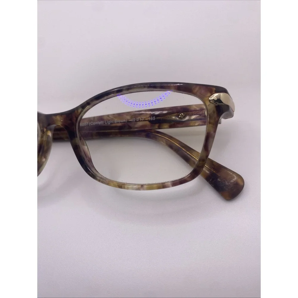 Coach Eyeglasses FRAMES ONLY HC 6065 49-17-135 Confetti Light Brown 378